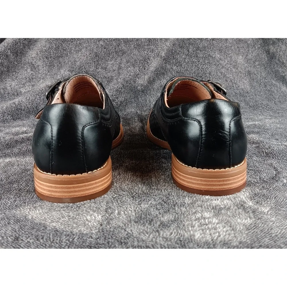 Stacy Adams Mens Black Leather Monk Strap Dress Shoes Size‎ 7.5M